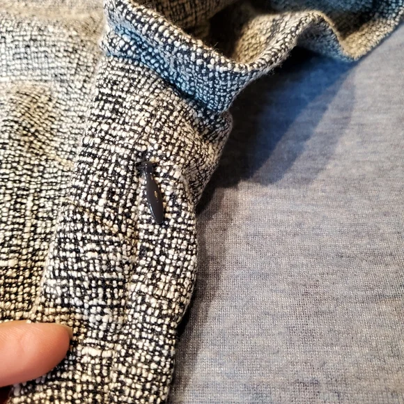 Banana Republic Tweed Short Sleeves Pullover Side Zip Gray Dress Size 4 - Picture 6 of 8